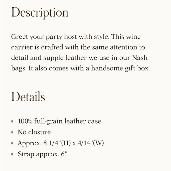 Patricia Nash, leather wine bottle carrier in gift box, new - Picture 8 of 8